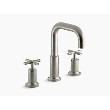 Kohler Tub Filler, 8 in, 3, Widespread; Deck Mounted, Brushed Nickel T14428-3-BN